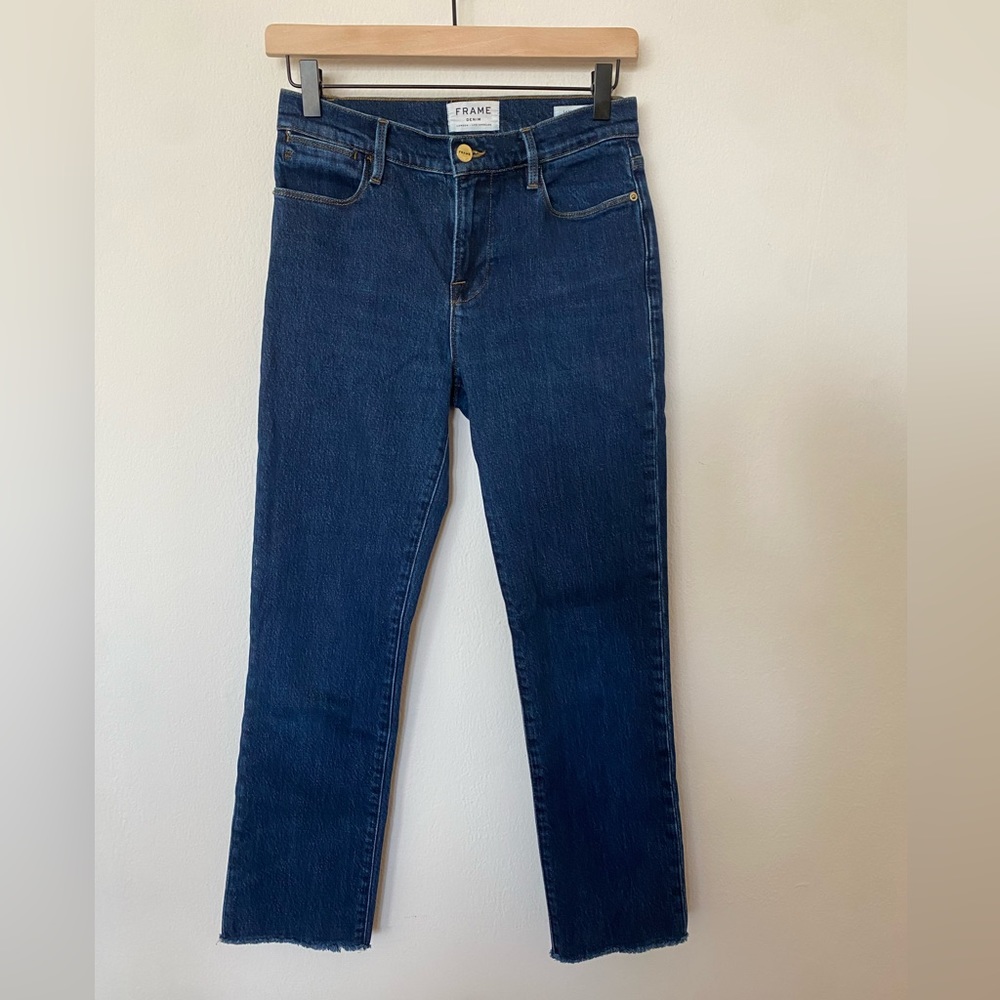 Frame Le High Straight Jeans in Dark Wash - Size 26